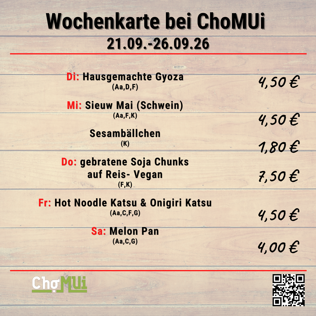 Wochenkarte 21.-09-2026 bis 26-09-2026